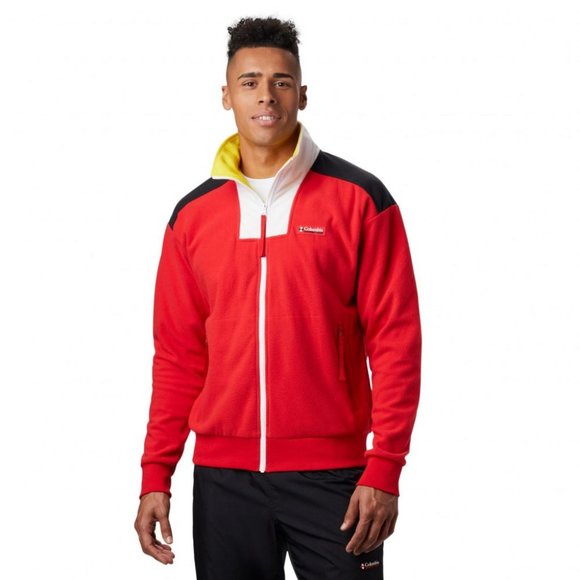 Disney Mickey Mouse x Columbia Intertrainer Fleece Hiking Jacket Red Black - Picture 9 of 15